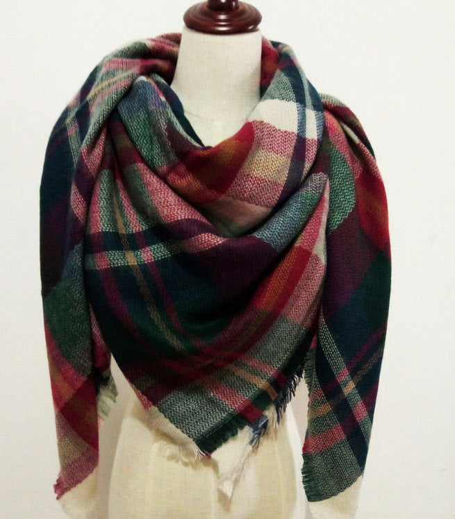 Red Plaid Tartan Blanket Scarf - Bean Concept - Etsy