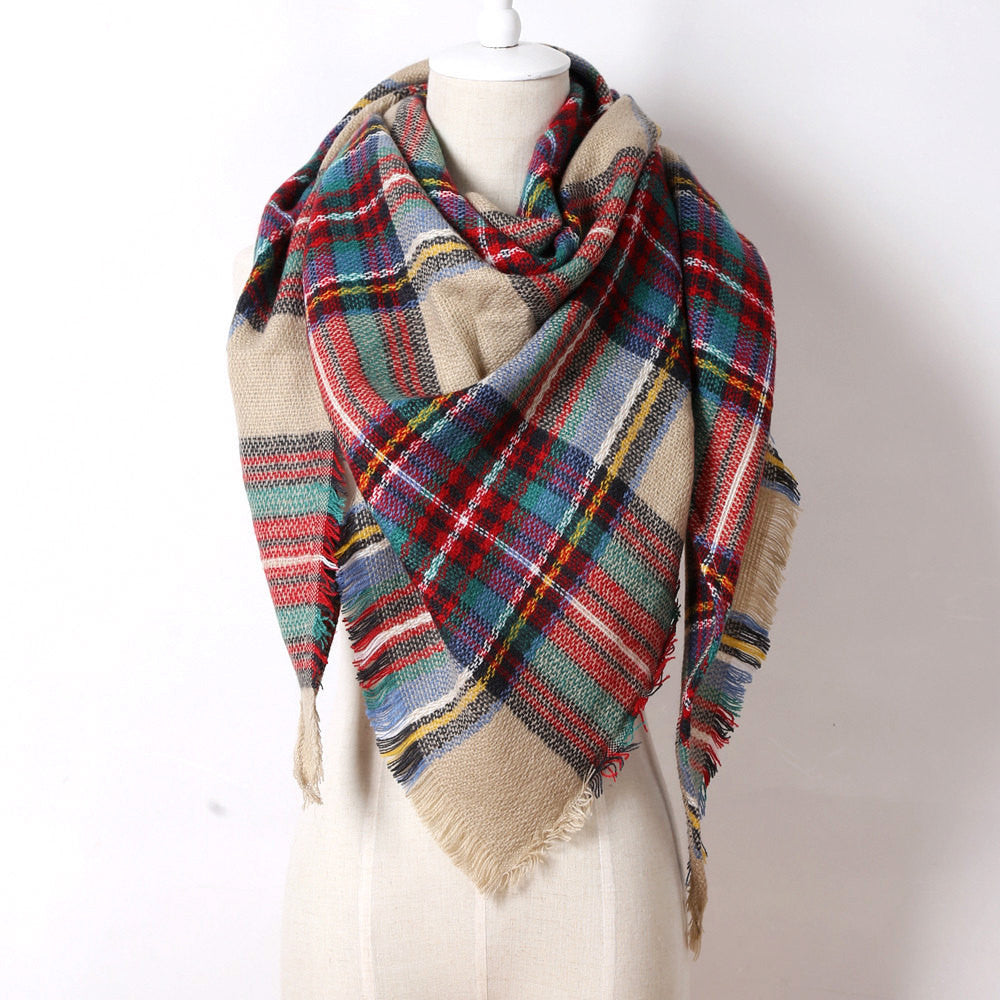 Plaid Blanket Scarf - Bean Concept - Etsy