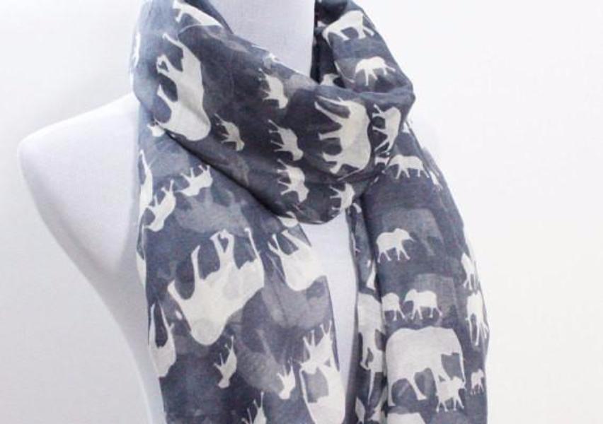 Black Elephant Scarf - Bean Concept - Etsy