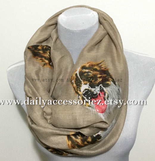 Khaki Bernese Mountain Dog Infinity Scarf - Bean Concept - Etsy