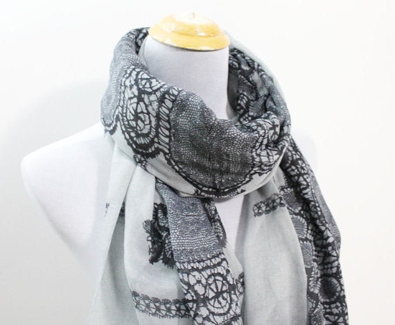 Pink Paisley Pattern Scarf - Bean Concept - Etsy