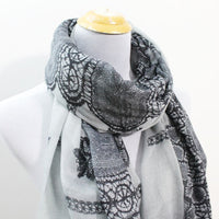 Pink Paisley Pattern Scarf - Bean Concept - Etsy