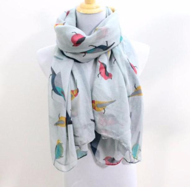 Beige Birds Infinity Scarf - Bean Concept - Etsy
