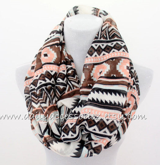 Multicolored Aztec Infinity Scarf - Bean Concept - Etsy