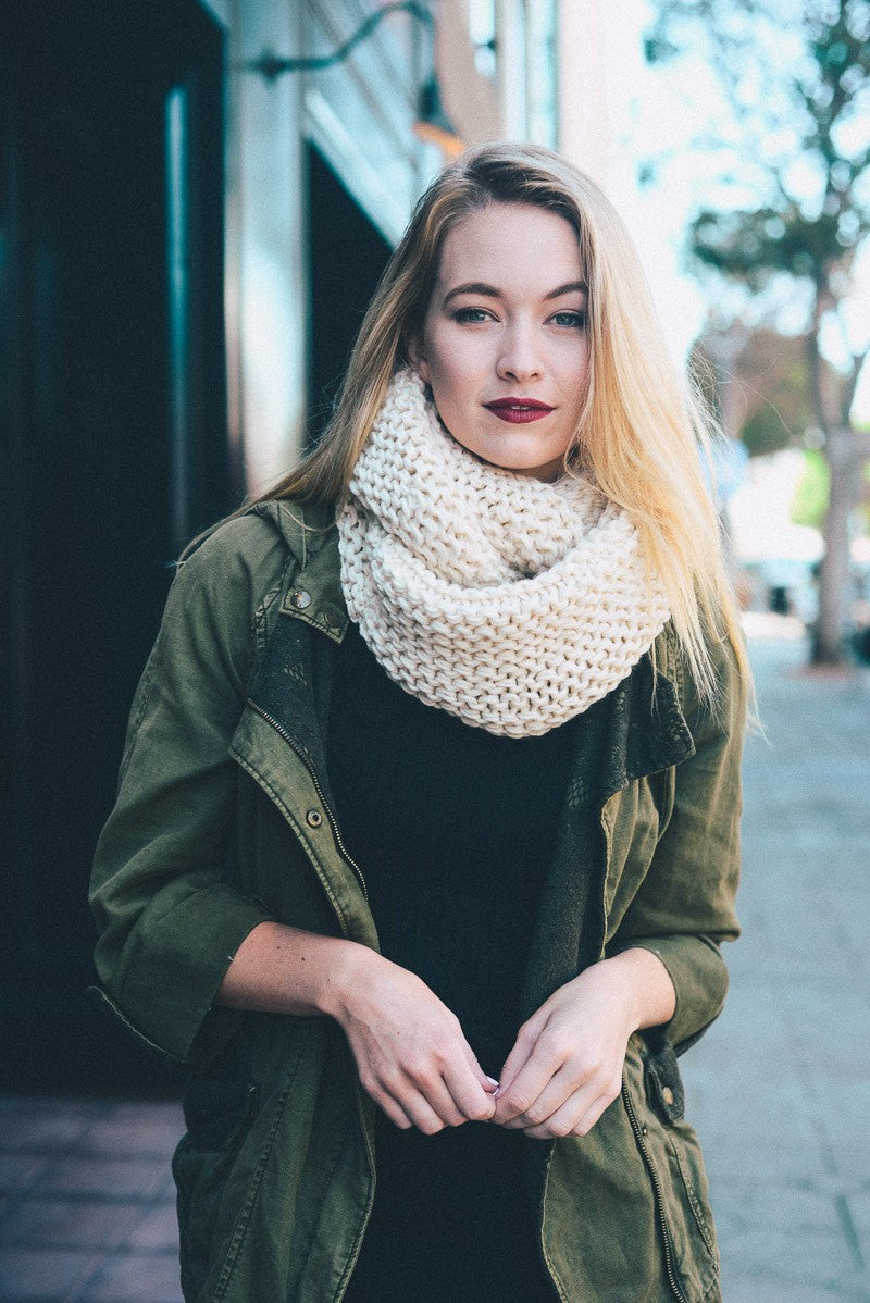 ivory knit scarf - Bean Concept - Etsy