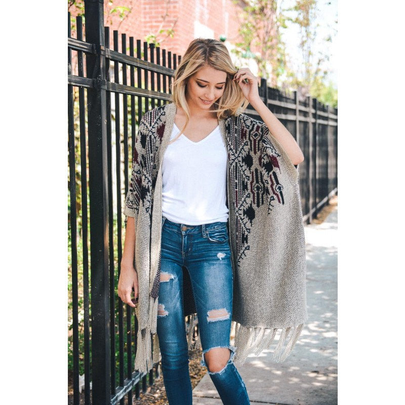 Heathered Argyle Knit Rauna Wraps - Bean Concept - Etsy