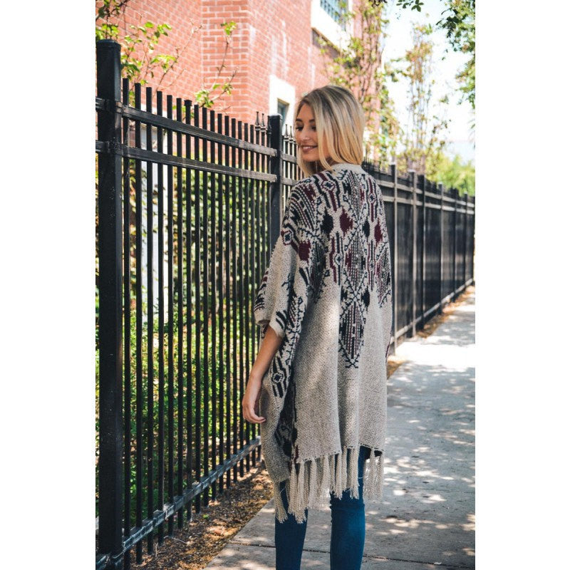 Heathered Argyle Knit Rauna Wraps - Bean Concept - Etsy