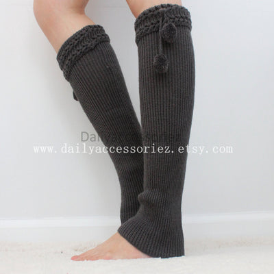 heather gray womens leg warmers - Bean Concept - Etsy