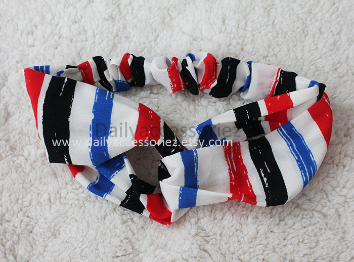 red and white striped workout headband - Bean Concept - Etsy