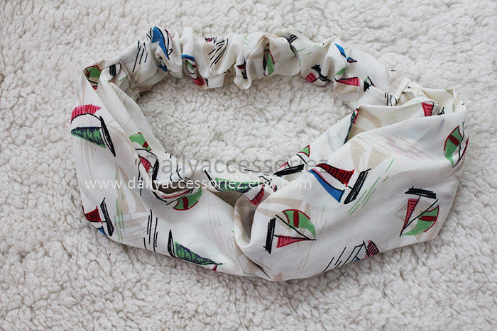 red and white striped workout headband - Bean Concept - Etsy