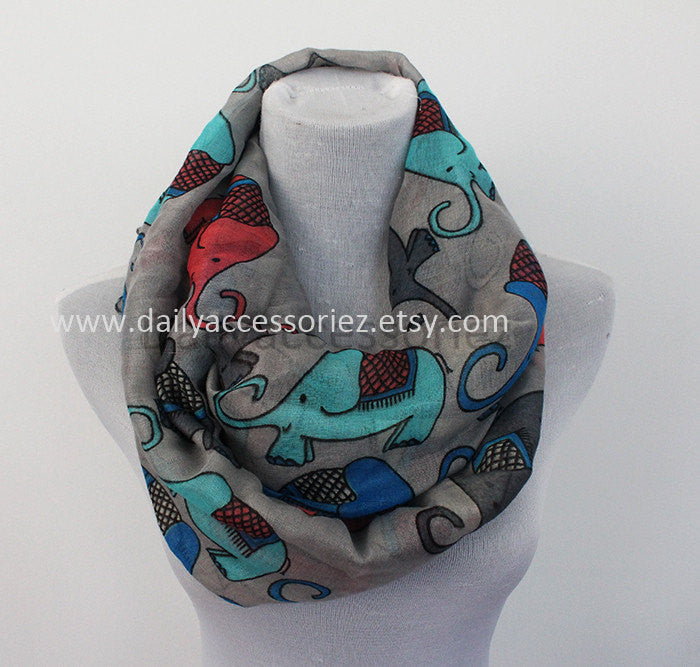 Gray Elephant Infinity Scarf - Bean Concept - Etsy
