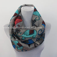 Gray Elephant Infinity Scarf - Bean Concept - Etsy