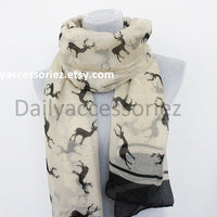 Beige Deer Scarf - Bean Concept - Etsy