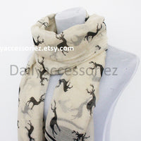 Beige Deer Scarf - Bean Concept - Etsy