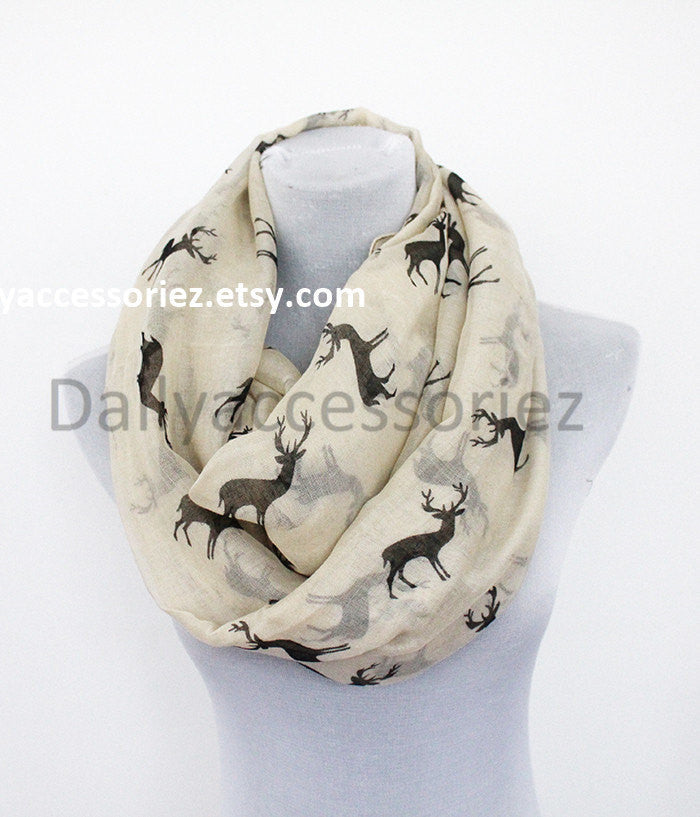 Beige Deer Scarf - Bean Concept - Etsy