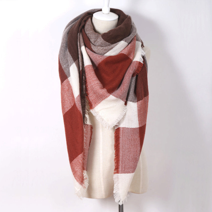 Plaid Blanket Scarf - Bean Concept - Etsy