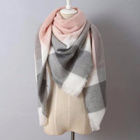 Blue Red Plaid Blanket Scarf - Bean Concept - Etsy
