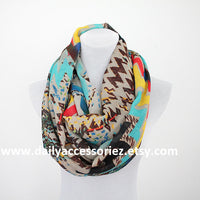Aztec Colorblock Infinity Scarf - Bean Concept - Etsy