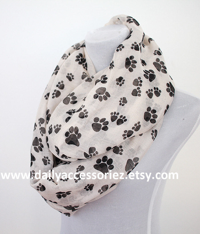 Dog Paws Infinity Scarf - Bean Concept - Etsy