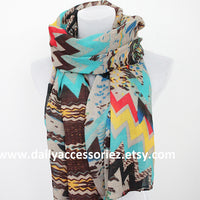 Aztec Colorblock Infinity Scarf - Bean Concept - Etsy