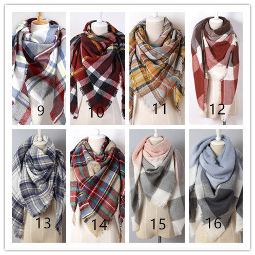 Oversize Plaid Blanket Scarf - Bean Concept - Etsy