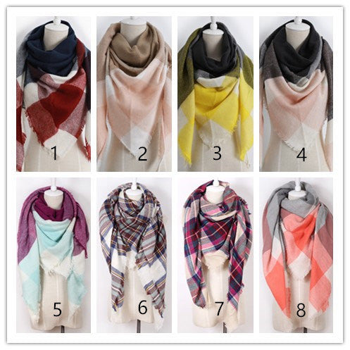 Plaid Blanket Scarf - Bean Concept - Etsy