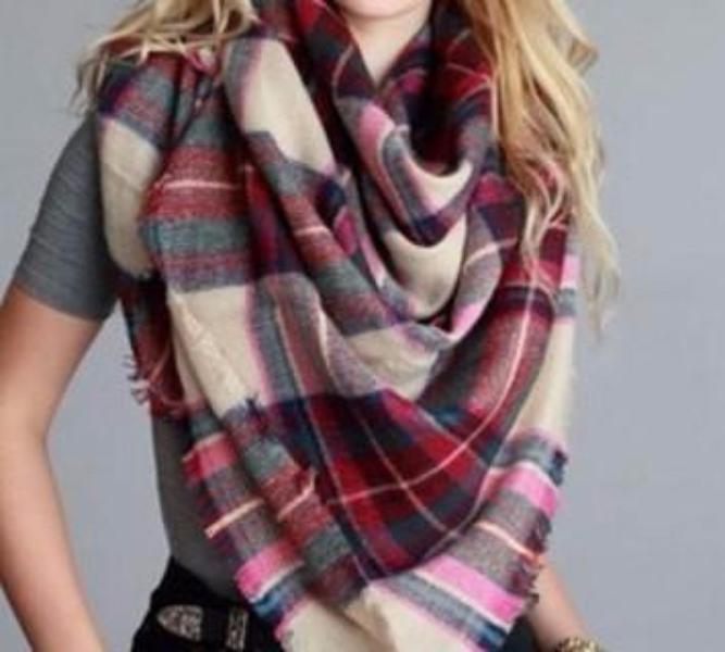 Oversize Plaid Blanket Scarf - Bean Concept - Etsy