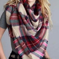 Oversize Plaid Blanket Scarf - Bean Concept - Etsy