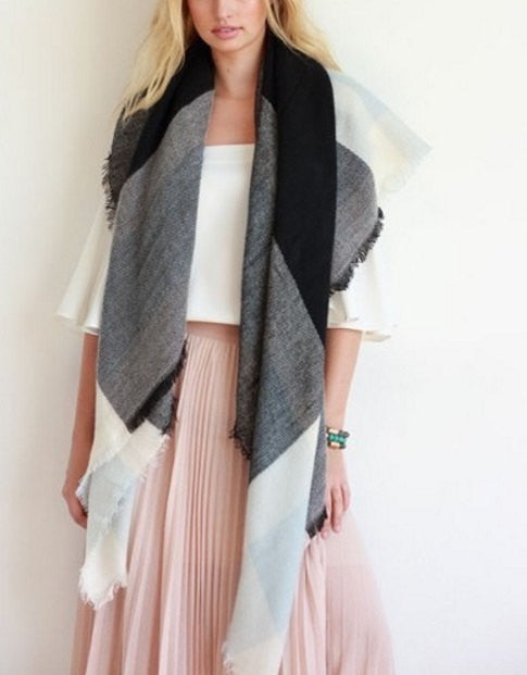 Gray Blanket Scarf - Bean Concept - Etsy
