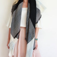 Gray Blanket Scarf - Bean Concept - Etsy
