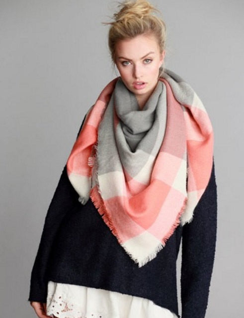 Gray Blanket Scarf - Bean Concept - Etsy