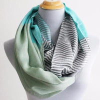 Mint Green and Gray Infinity Scarf - Bean Concept - Etsy