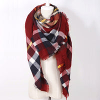 Gray and Brown Plaid Blanket Scarf - Bean Concept - Etsy