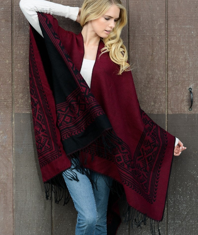 Red and Black Blanket Scarf - Bean Concept - Etsy