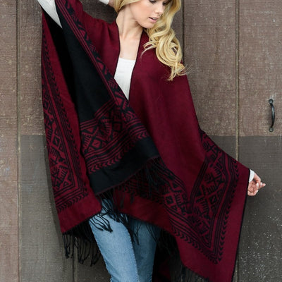 Red and Black Blanket Scarf - Bean Concept - Etsy