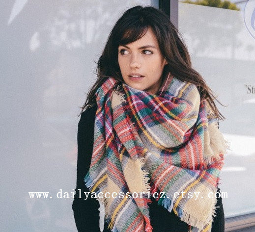 Plum Blanket Scarf - Bean Concept - Etsy