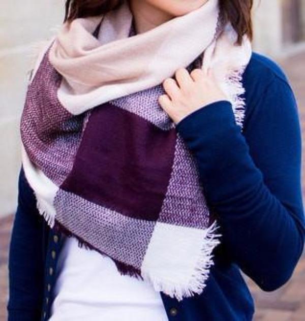 Plum Blanket Scarf - Bean Concept - Etsy