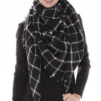 Oversize Plaid Blanket Scarf - Bean Concept - Etsy