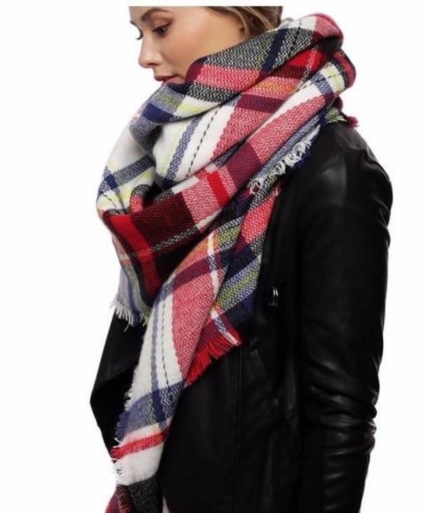 Oversize Plaid Blanket Scarf - Bean Concept - Etsy