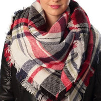 Oversize Plaid Blanket Scarf - Bean Concept - Etsy