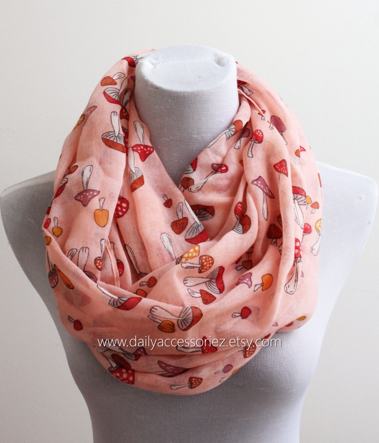 Coral Mushroom Infinity Scarf - Bean Concept - Etsy