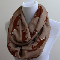 Khaki Fox Infinity Scarf - Bean Concept - Etsy