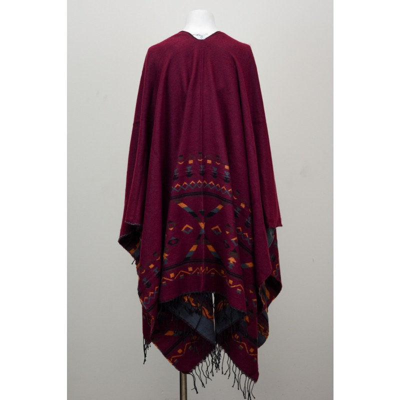 Burgundy Tribal Reversible Blanket Scarf - Bean Concept - Etsy