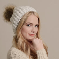 Mocha Brown Pom Pom Fur Ball Beanie - Bean Concept - Etsy