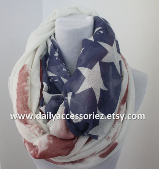 Vintage American Flag Infinity Scarf - Bean Concept - Etsy