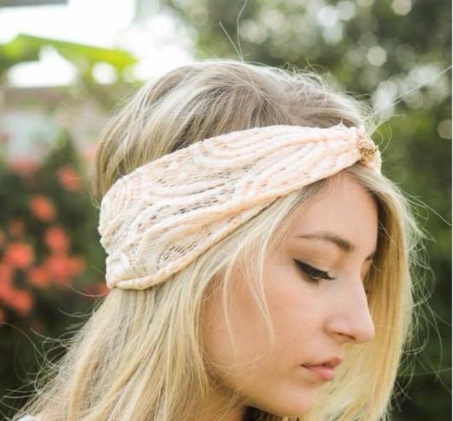 light peach pink knot headband - Bean Concept - Etsy