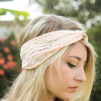 light peach pink knot headband - Bean Concept - Etsy