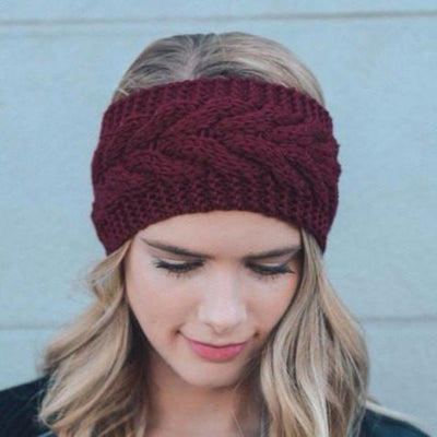 Burgundy Red Knitted Headband - Bean Concept - Etsy