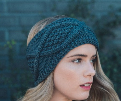 Brown Cable Knit Headband - Bean Concept - Etsy
