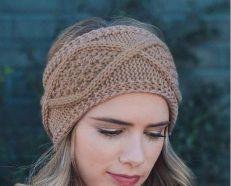 Brown Cable Knit Headband - Bean Concept - Etsy